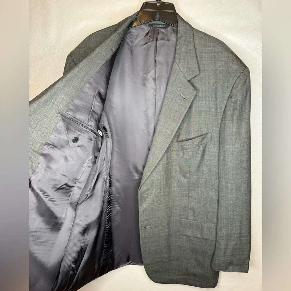 Brooks Brothers Golden Fleece Men's 100% Wool Blazer Gray Plaid 2 Button 44R